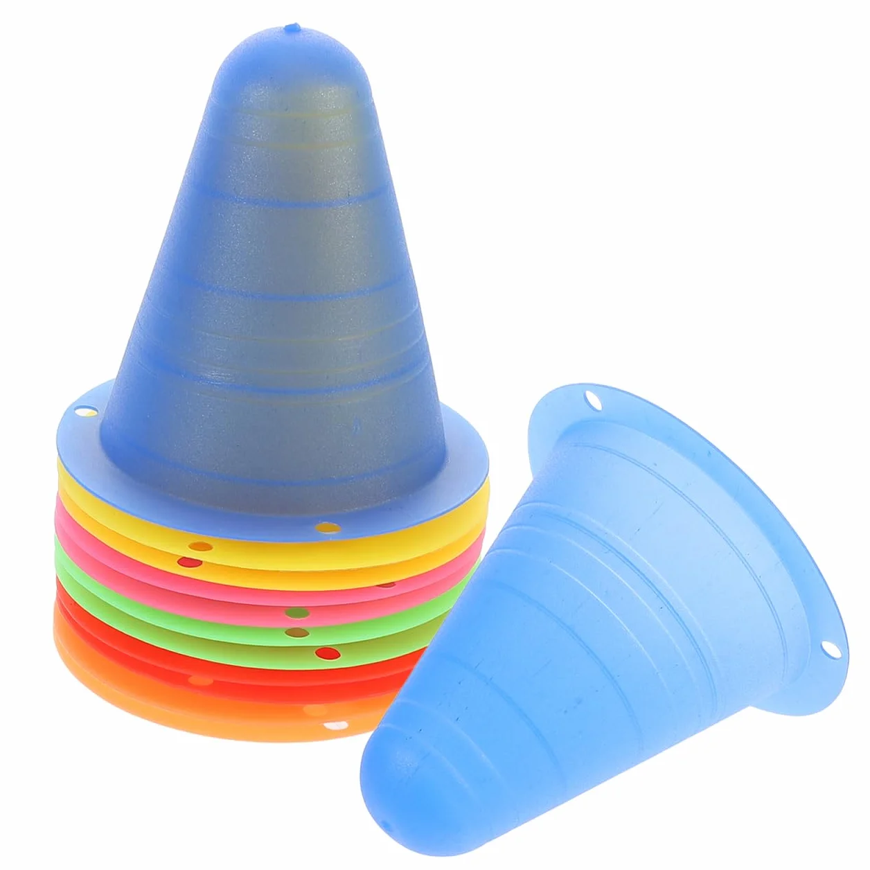 POPETPOP 12 Pièces Cônes d'Agilité Empilables Plastiques Légers pour Enfants Football Patinage Roller Entraînement