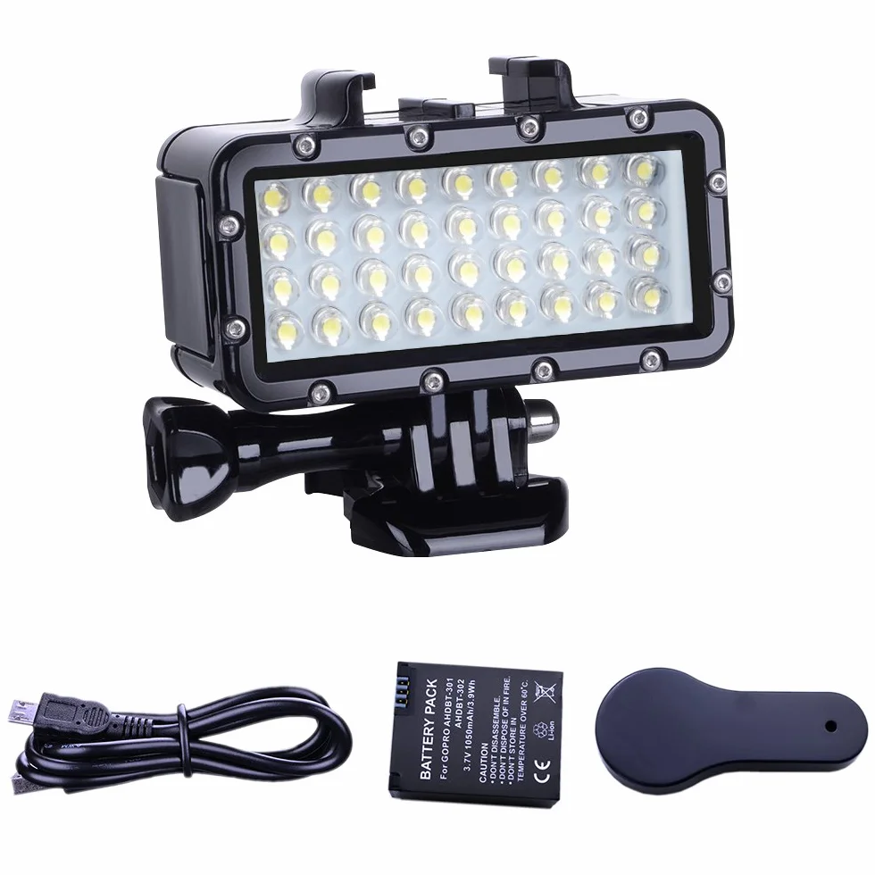 Suptig Phares de plongée sous-marins DEL étanches 45 mètres Compatible Gopro Hero 13/12/11/10/9/8/7/6/5/4/3/3+ Akaso Dji