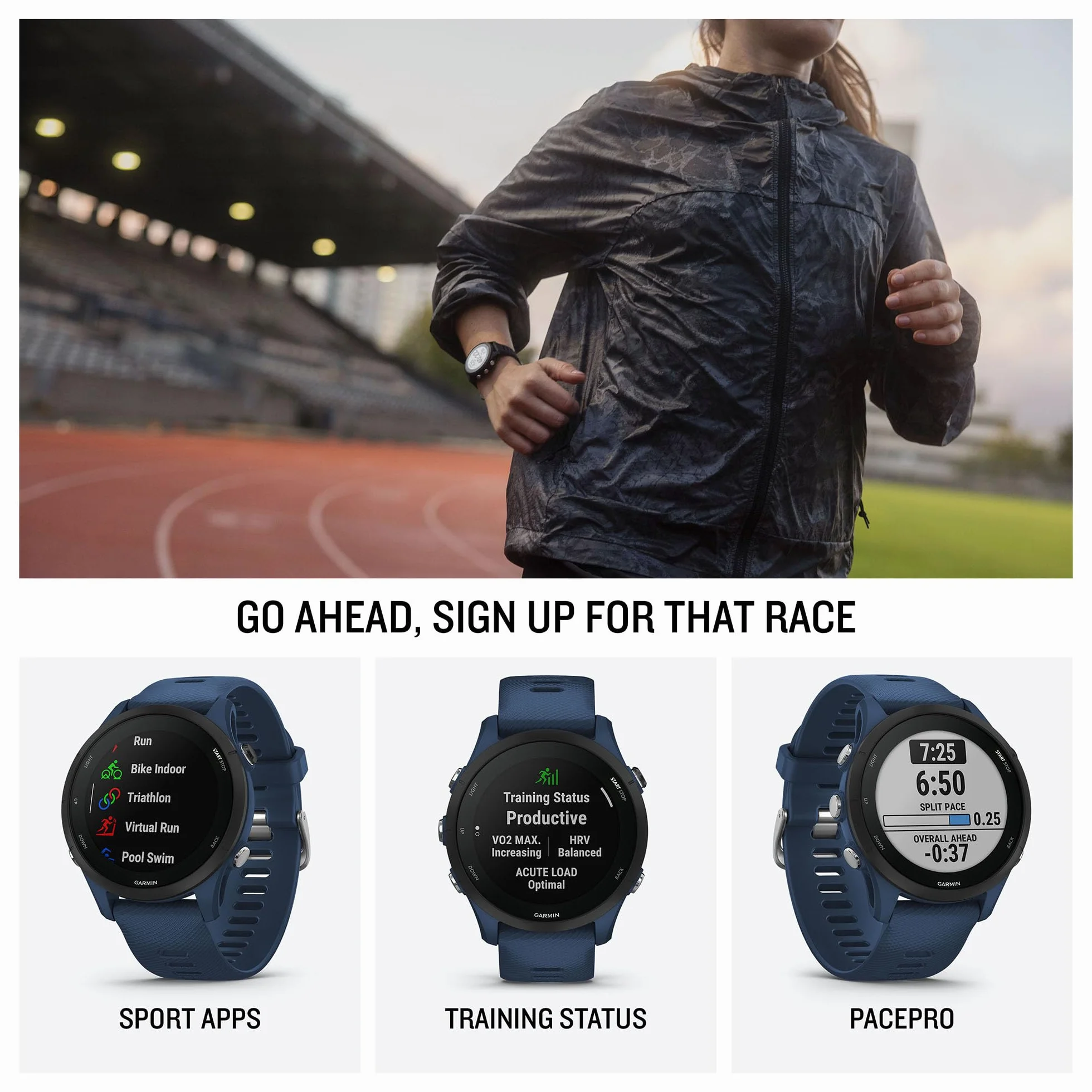 Garmin Forerunner 255 Montre GPS Multisports connectée Running 46 mm Gray