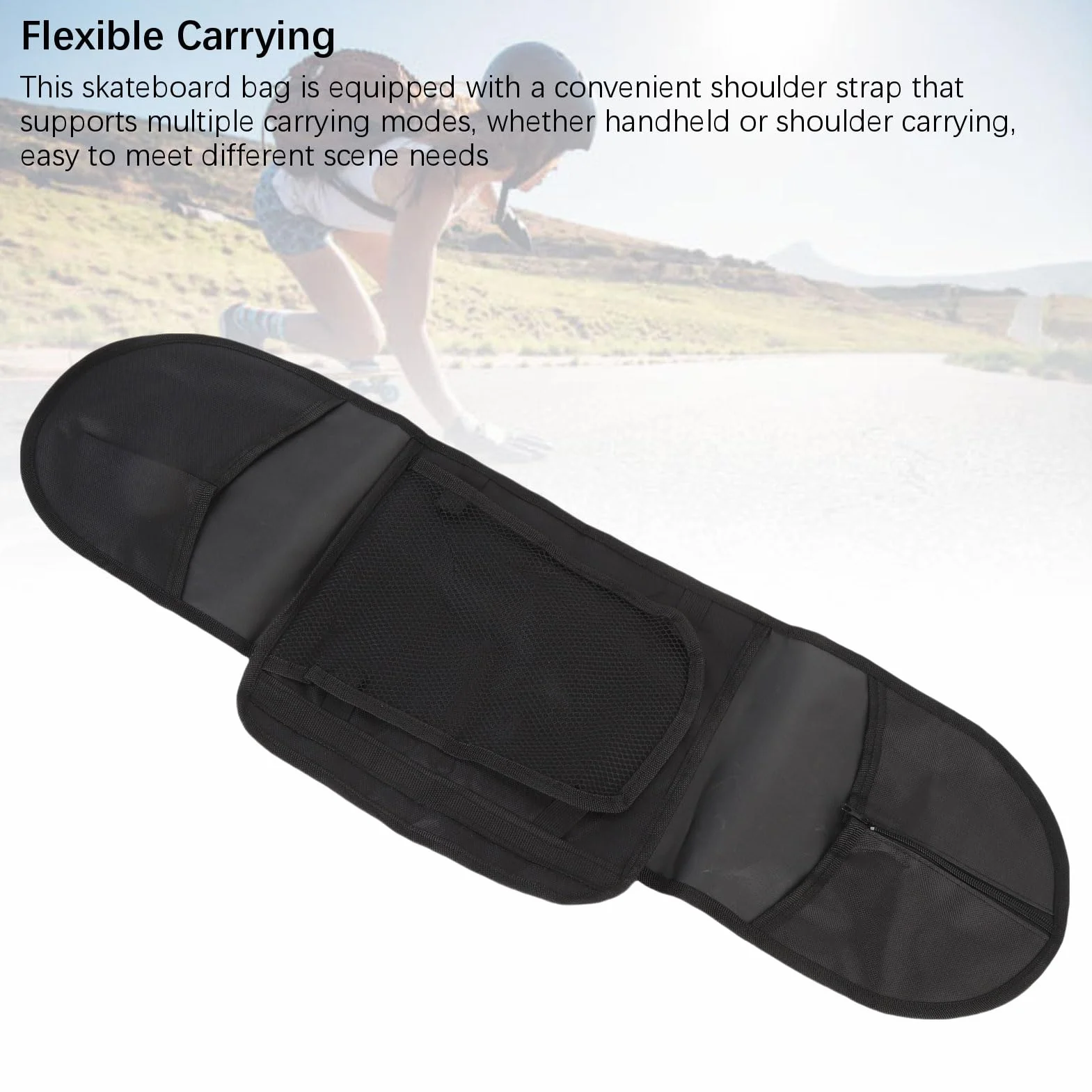 Sac à Dos de Skateboard 5 Pièces Portable Bandoulière pour 80 x 20 cm Double Kick