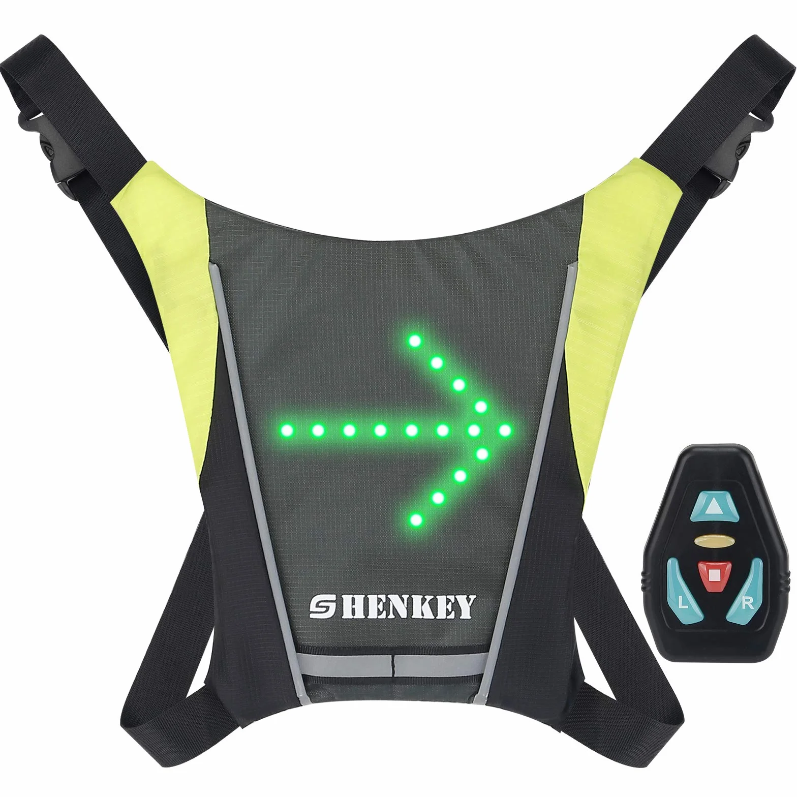 Gilet de Cyclisme LED Réfléchissant avec Indicateur de Direction Rechargeable USB