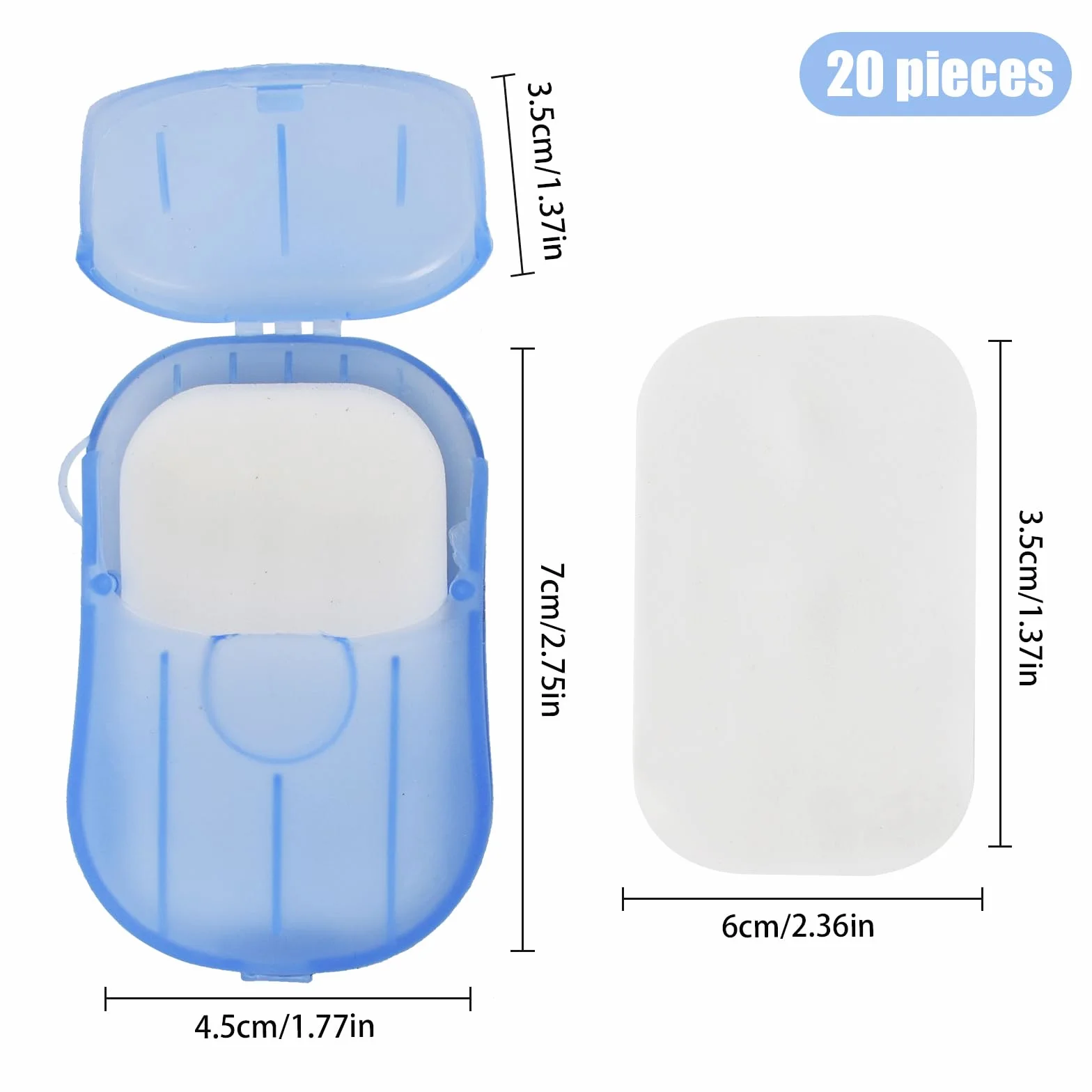 Feuille de Savon 4 Boîtes Portable Savon de Papier avec Boîte en Plastique pour Voyage Camping