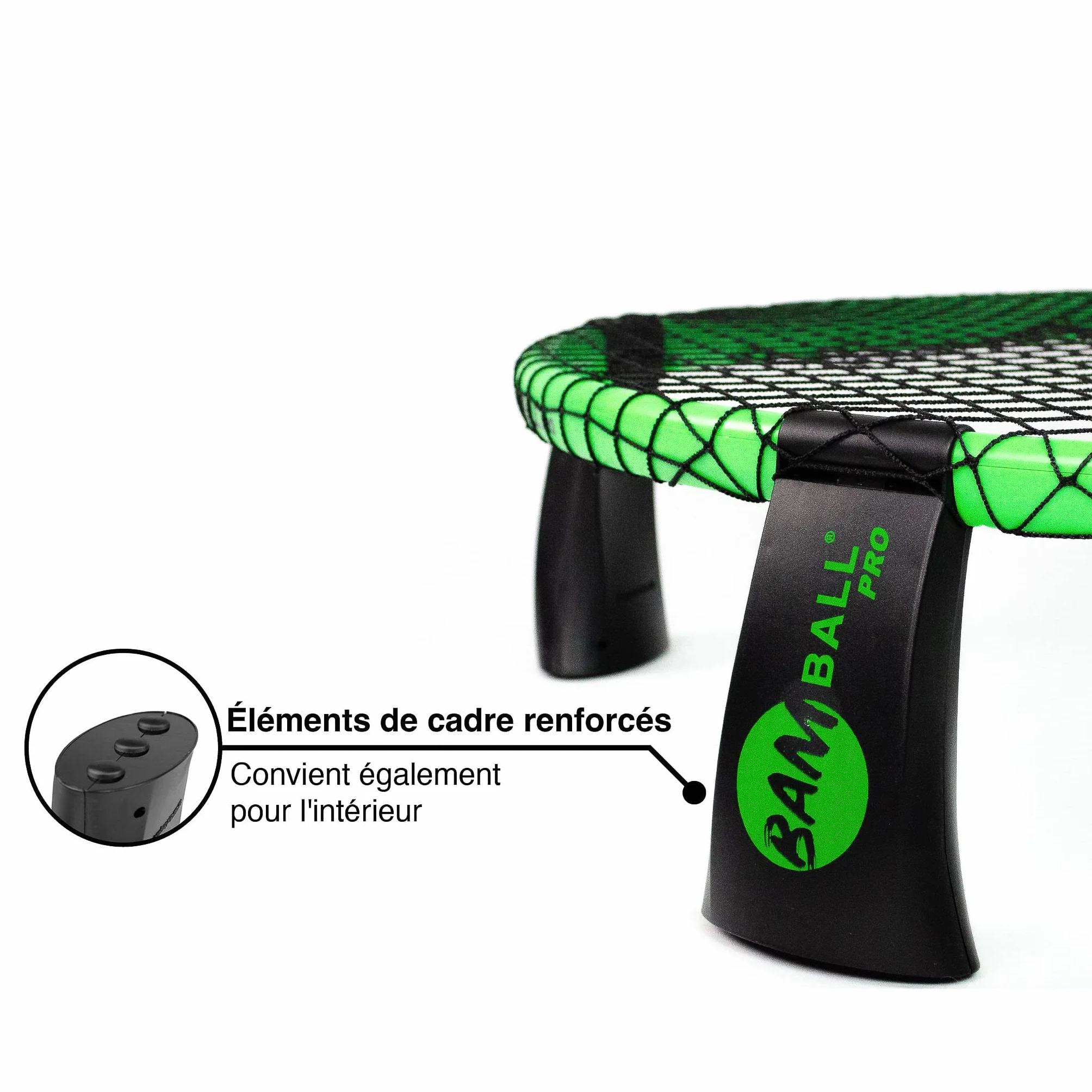 Roundnet Pro Set Édition Tournoi – 3 balles, sac étanche, filet amélioré, cadre renforcé, pompe