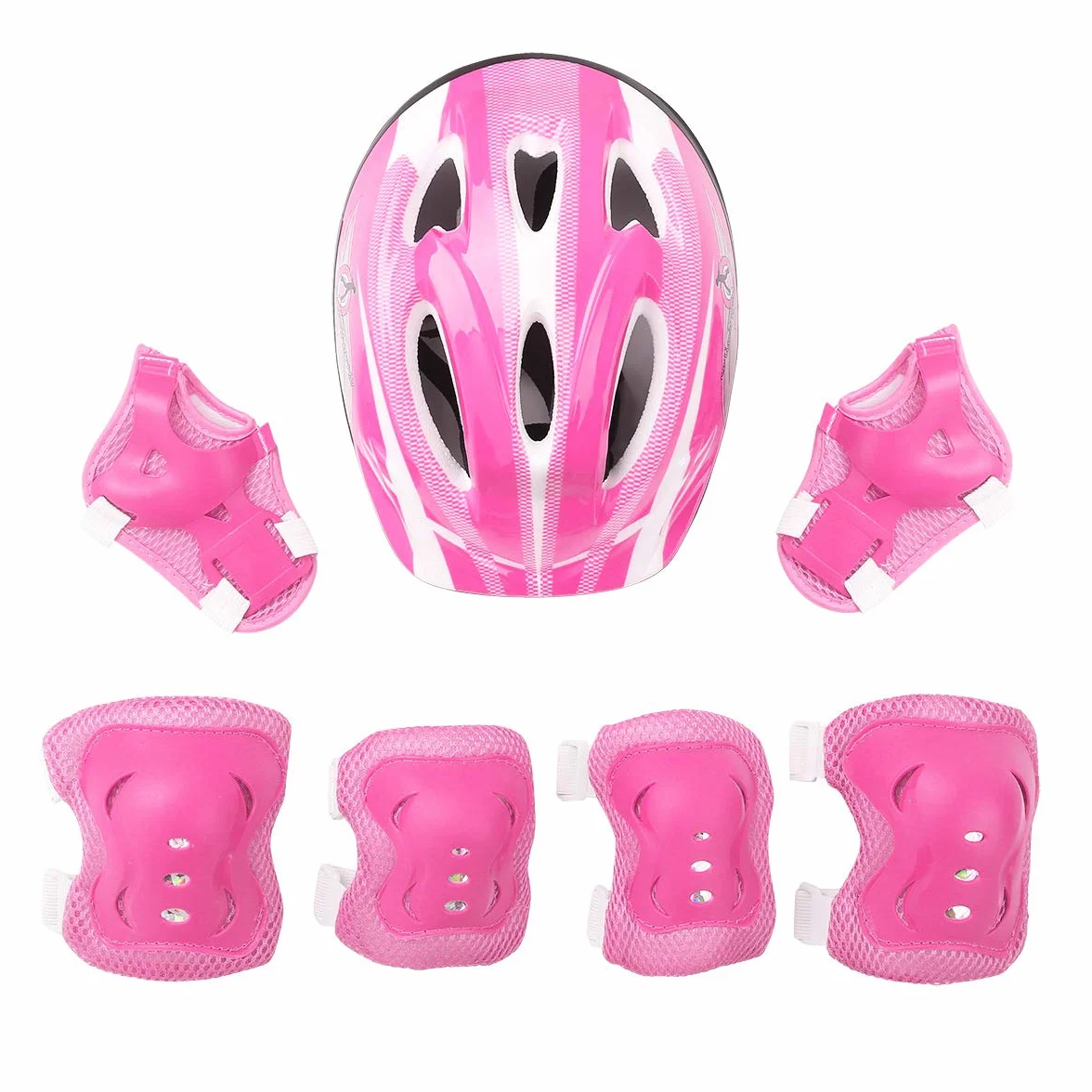 MSemis Casque Vélo Enfant 7 Pcs Set de Protection Roller pour Enfant Fille Garçon Casque Réglable