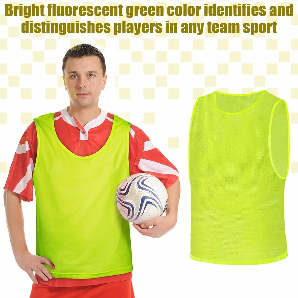 AUYAO Gilet d'entraînement de Football, Chasubles Sport, Maille Scrimmage Training Gilets, Respirant Dossard
