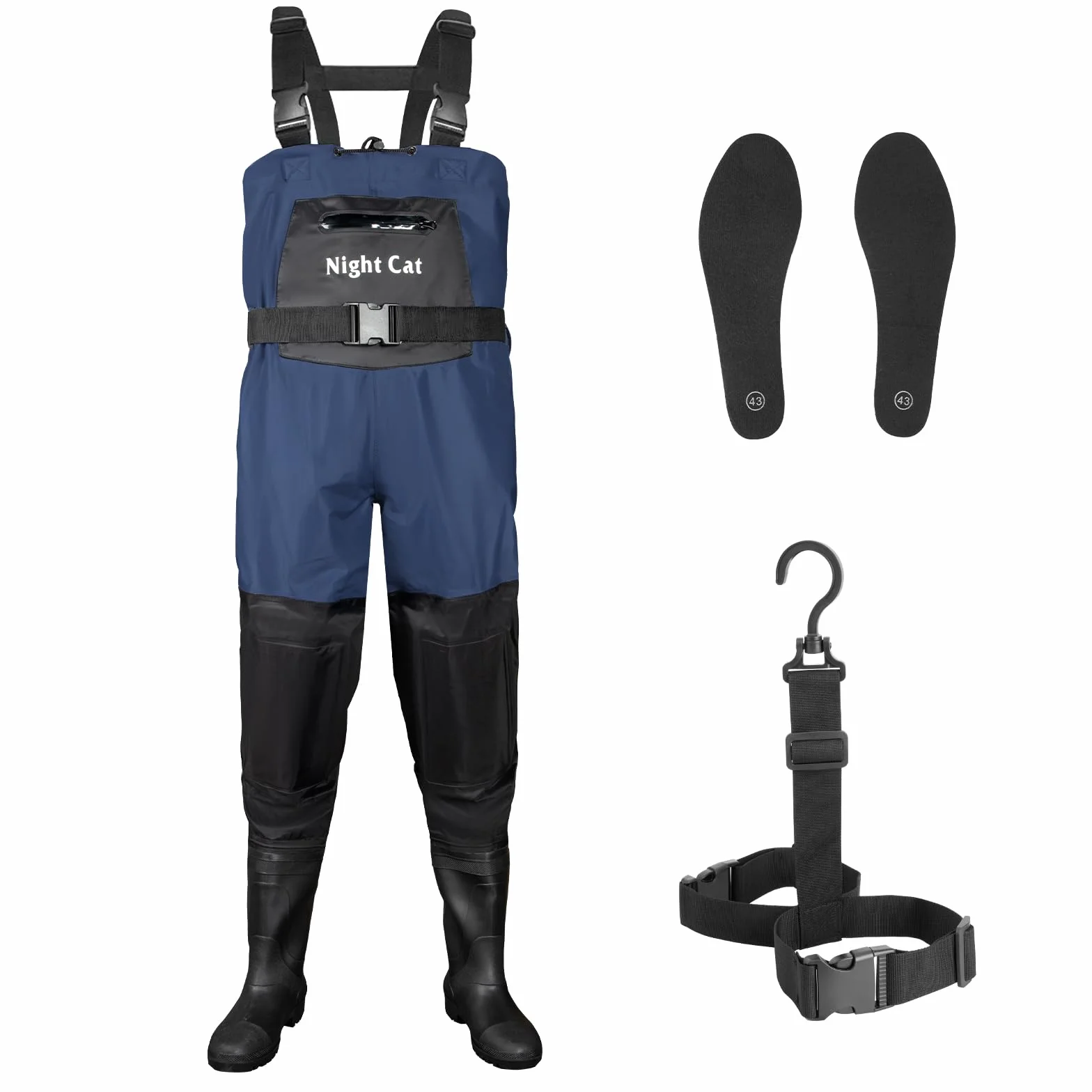 Night Cat Waders Pêche Homme Cuissardes Imperméable Respirant PVC Bottes