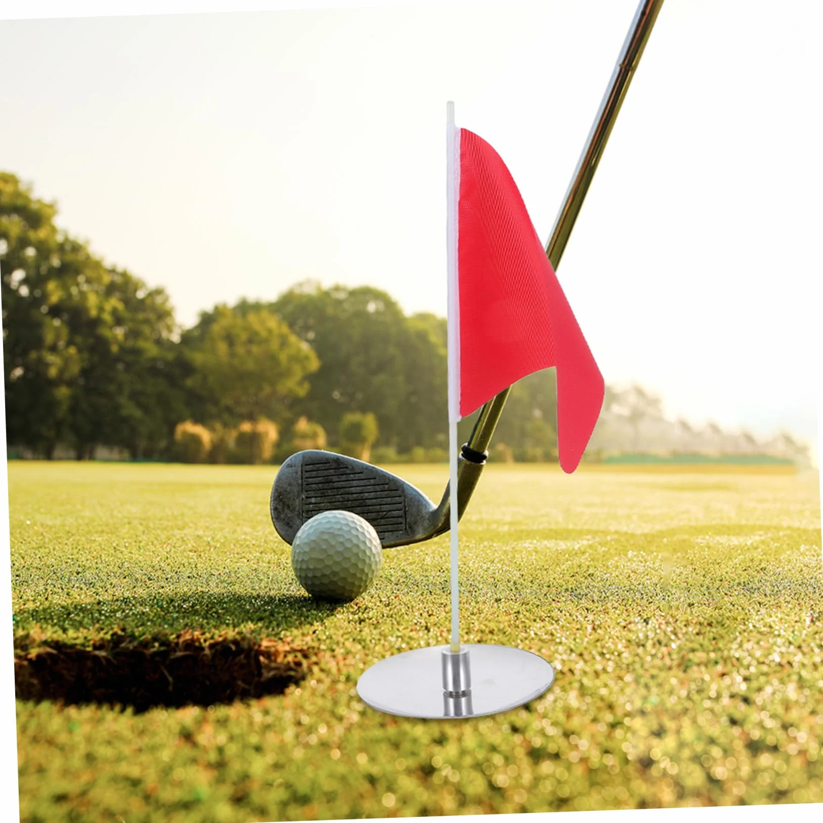 Ensemble Drapeau De Golf Portable Avec Tasse De Trou - Accessoires De Pratique De Golf Léger Et Compact Pour Améliorer La Précision De Putting