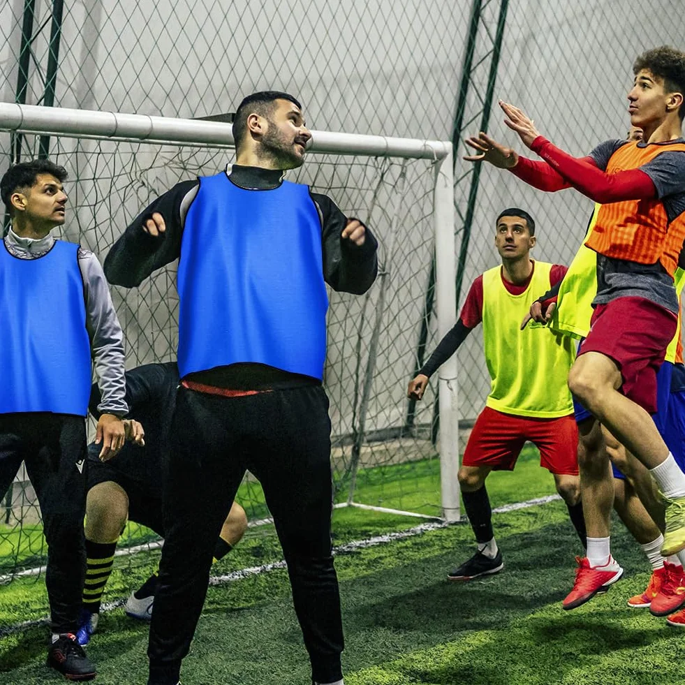 Chasubles d'Entraînement Sport Adulte/Enfant, Gilet de Football Maille Scrimmage Training Respirant Dossard